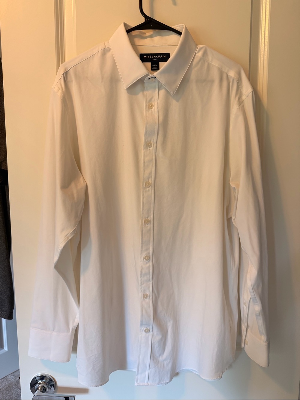Mizzen + Main Leeward Classic Fit Performance Dress Shirt White Size L